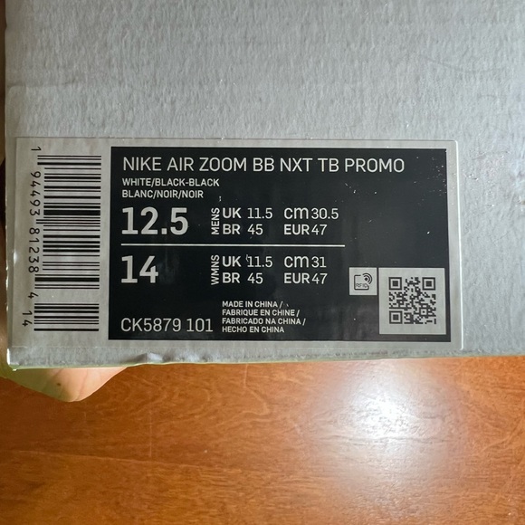 Nike Air Zoom BB NXT TB Promo White Size 12.5 - Picture 7 of 7